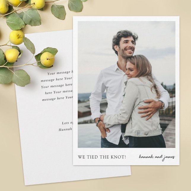 Anúncio Nós ligamos o casamento de fotos simples do nó (Criador carregado)