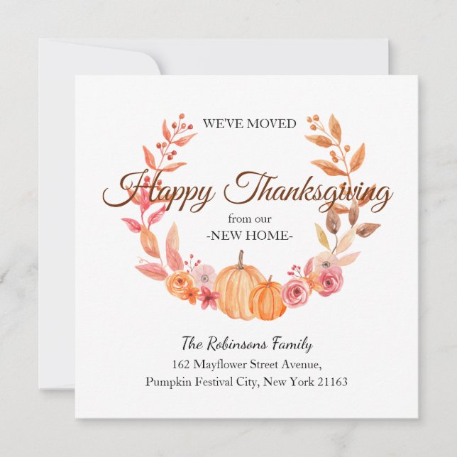 Anúncio Nós Mudamos o Grinalda de Ação de Graças Nova Muda (Frente)