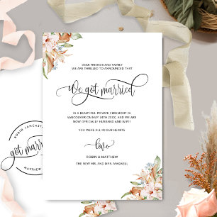 Anúncio Nós nos Casamos, Flores Terrosas, Casamento Nupcia