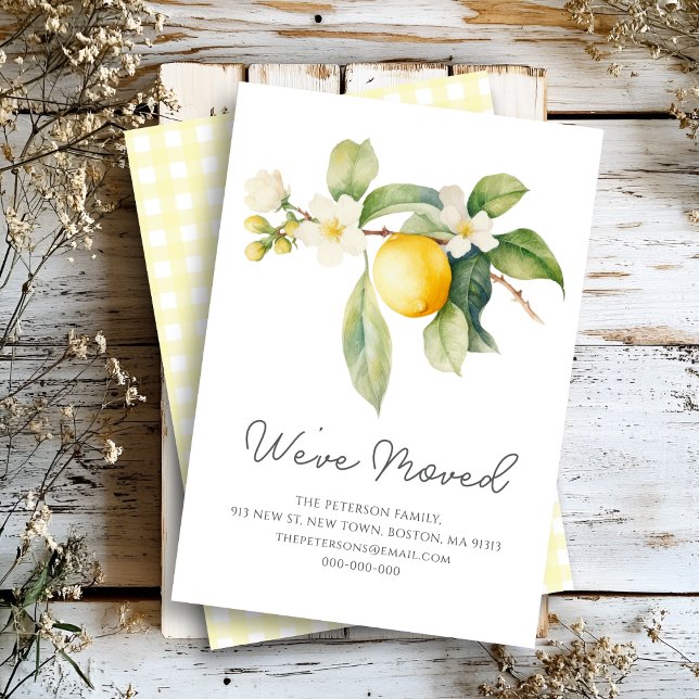 Anúncio Nós nos mudamos | Endereço Novo Lemon Blossom (Criador carregado)