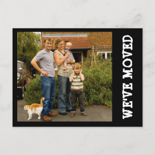 Anúncio Nós nos mudamos! Novo cartão postal de foto da cas