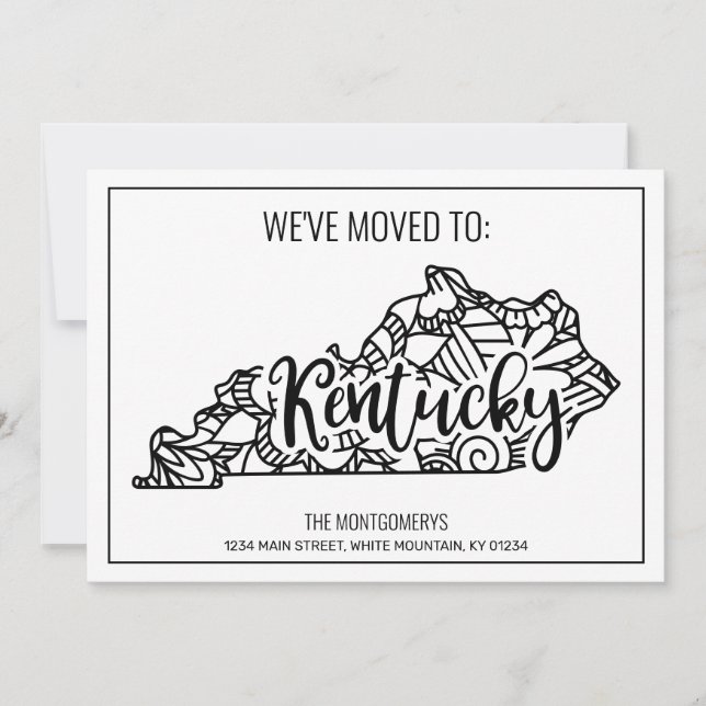 Anúncio Nós nos mudamos para o Estado do Kentucky Floral M (Frente)