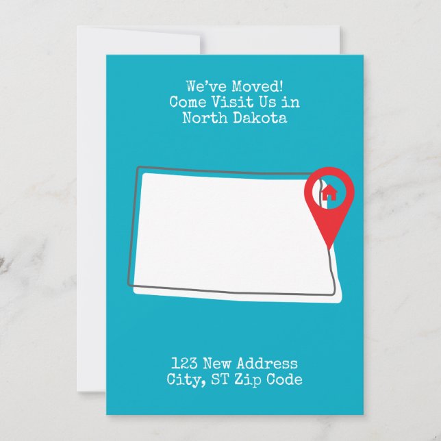 Anúncio Nós nos mudamos! Venha nos visitar em Dakota do No (Frente)