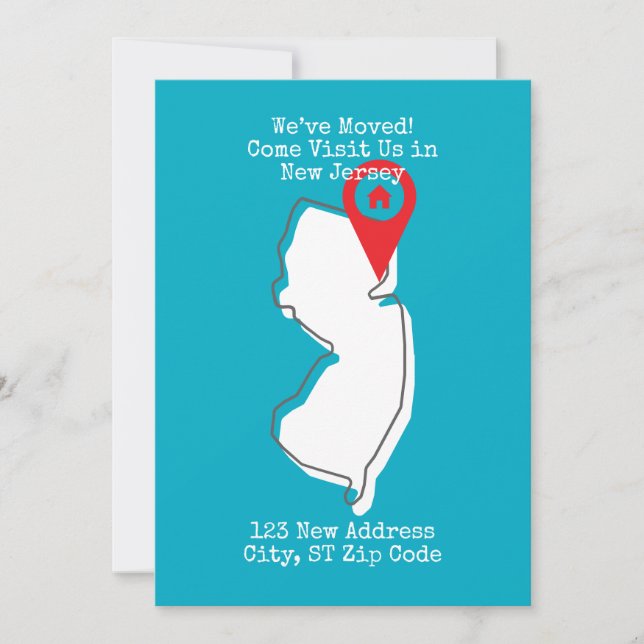 Anúncio Nós nos mudamos! Venha nos visitar em Nova Jersey (Frente)