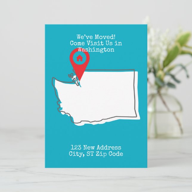 Anúncio Nós nos mudamos! Venha nos visitar em Washington (Em pé/Frente)