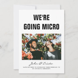 Anúncio Nós vamos para Micro Casamento de Foto Reduzida