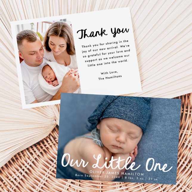 Anúncio Nosso Pequeno Escrito Manuscrito Foto Nascido (Criador carregado)