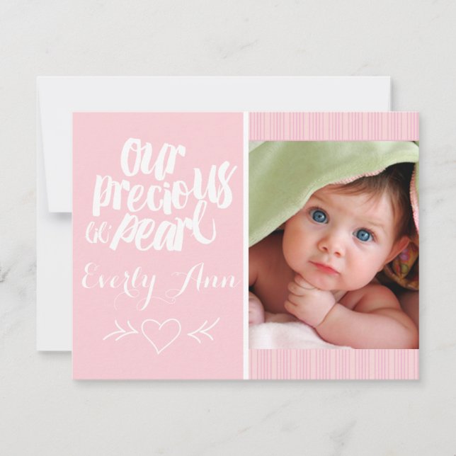 Anúncio Nosso Precioso Lil Pearl Baby Girl anunciou (Frente)