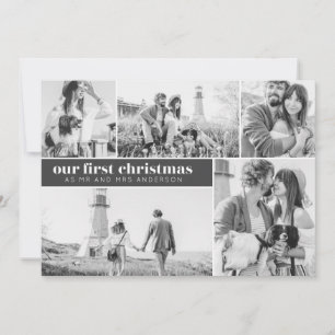 Anúncio Nosso Primeiro Natal Colagem de Fotos Modernas de