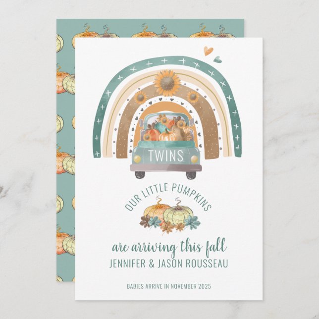 Anúncio Nossos Pequenos Pumpkins Rainbow Twins Birds (Frente/Verso)