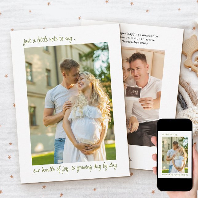 Anúncio Nota casual para Digitar 2 Foto Vertical Gravidez  (Criador carregado)