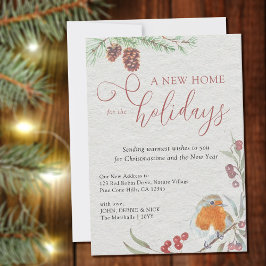 Anúncio Nova casa para feriados Robin Berries e Pine Cone