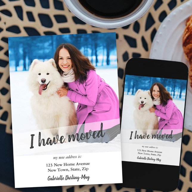 Anúncio Nova Foto Residencial Que Movi A Sobreposição De S (new address photo moving announcement card available printed or as printable digital download)