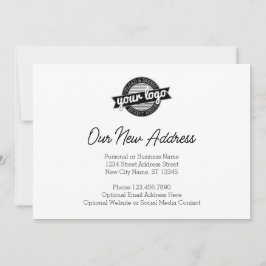 Anúncio Nova mudança de endereço com logotipo de empresa