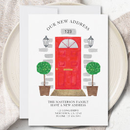 Anúncio Nova Porta Vermelha de Cores Aquáticas de Endereço