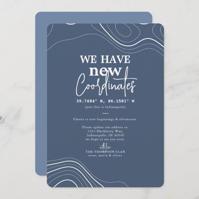 Anúncio Novas Coordenadas Modernas Movimentação Azul (Frente/Verso)