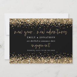 Anúncio Novo Ano Novas Aventuras Noivado Dourado da Largur