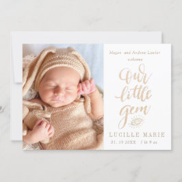 Anúncio Novo bebê anunciando nosso pequeno roteiro Gem