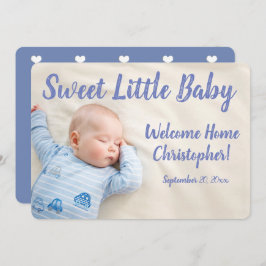 Anúncio Novo Bebê Azul, Foto Com Nome,