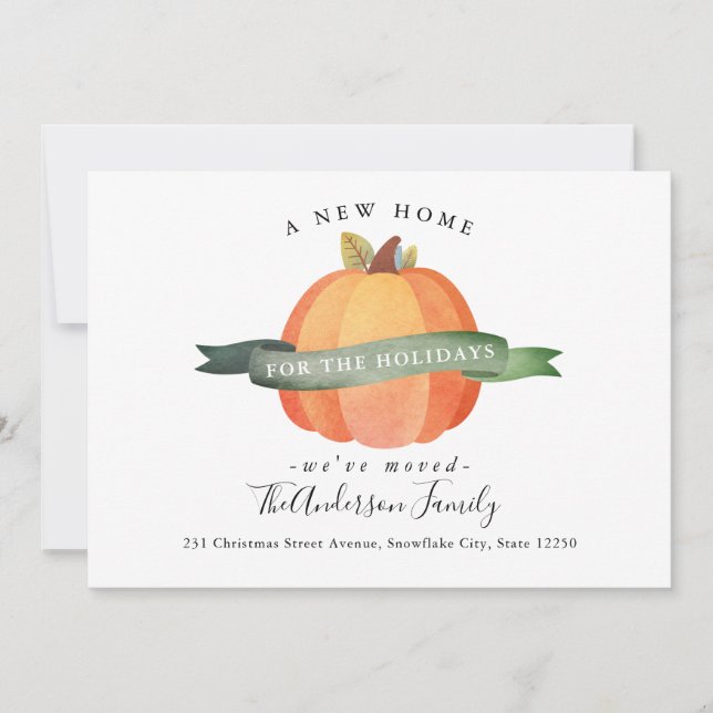 Anúncio Novo Dia de Ação de Graças Pumpkin Mover Férias (Frente)