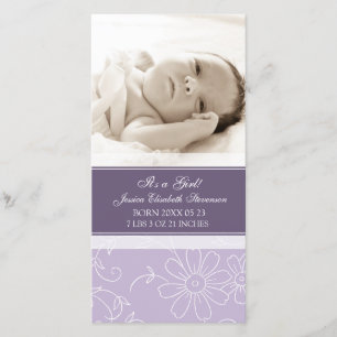 Anúncio novo do nascimento do bebê do modelo roxo
