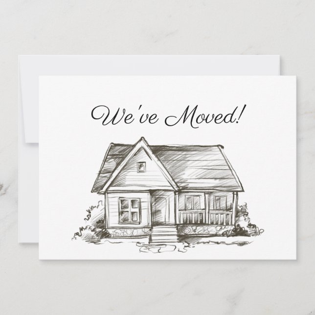 Anúncio Novo Endereço De Casa Simplesmente Escrito (Frente)