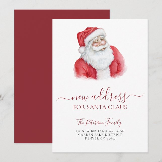 Anúncio Novo endereço de férias de Natal em movimento (Frente/Verso)