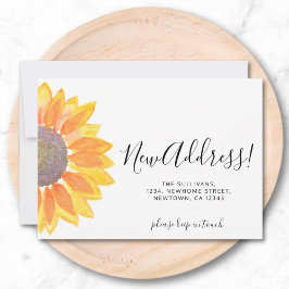 Anúncio Novo Endereço de Girassol Amarelo em Movimento