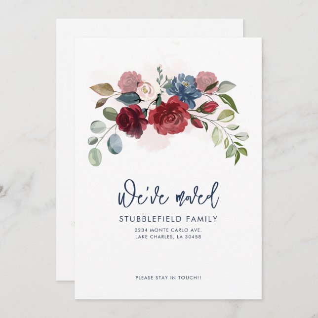 Anúncio Novo Endereço Floral da Borgonha em Movimento (Frente/Verso)