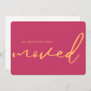 Anúncio Novo Endereço Moderno Cinzento Rosa Brilhante, Mov