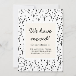 Anúncio Novo Endereço Rustic Black and White Impressão