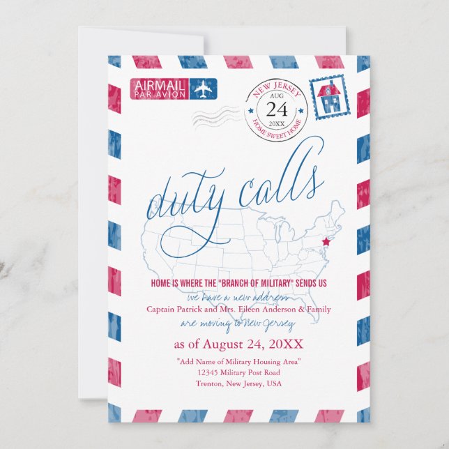 Anúncio Novo mapa de Jersay EUA Correio Aéreo Militar em M (Frente)