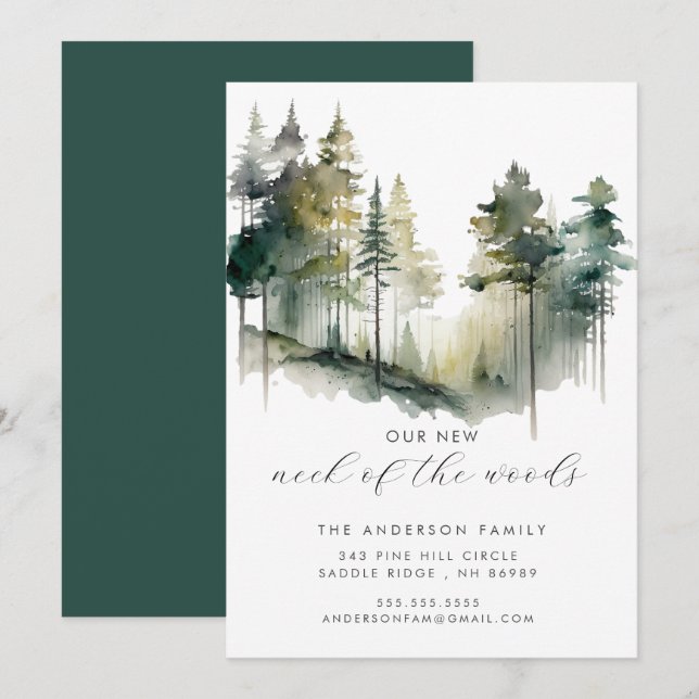 Anúncio Novo Pescoço da Floresta Novo Endereço (Frente/Verso)