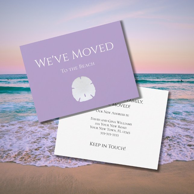 Anúncio Novo Púrpura Suave do Dólar de Areia em Home Beach (Criador carregado)