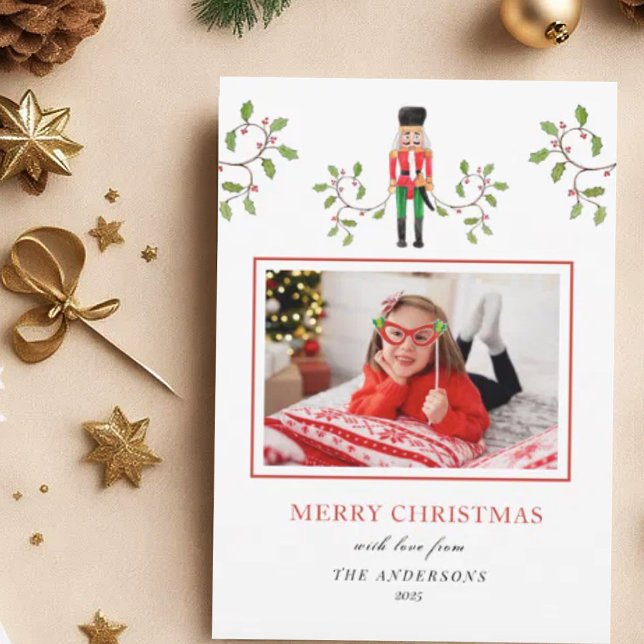 Anúncio Noz-cracker Soldier e foto verde de férias (Criador carregado)