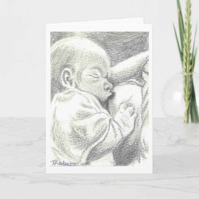 Anúncio Nursing Newborn Birth Announcement (Frente)