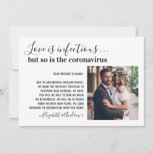 Anúncio O Amor é Infeccioso Foto Mudar a Data Casamento
