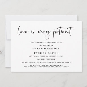 Anúncio O Amor é Paciente Atraso de Casamento Elegante