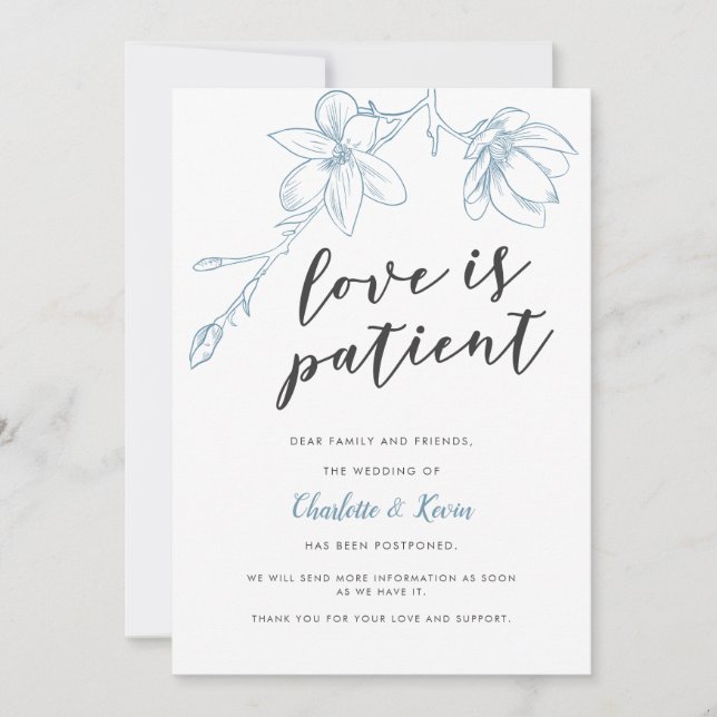 Anúncio O Amor é Paciente Atraso de Casamento Floral (Frente)