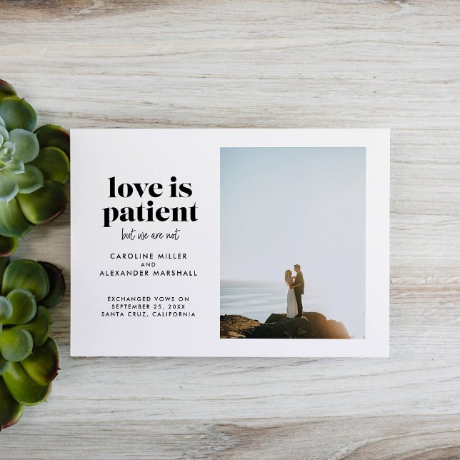 Anúncio O amor é paciente, mas nós não somos fuga (Criador carregado)