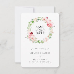 Anúncio O Caminho Floral Do Blush Elegante Salva A Data