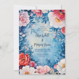 Anúncio O Casamento vintage de Quadro Floral Elegante Salv