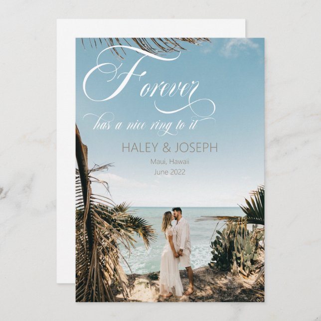 Anúncio O Forever Tem Um Bom Anel No Noivado De Fotografia (Frente/Verso)