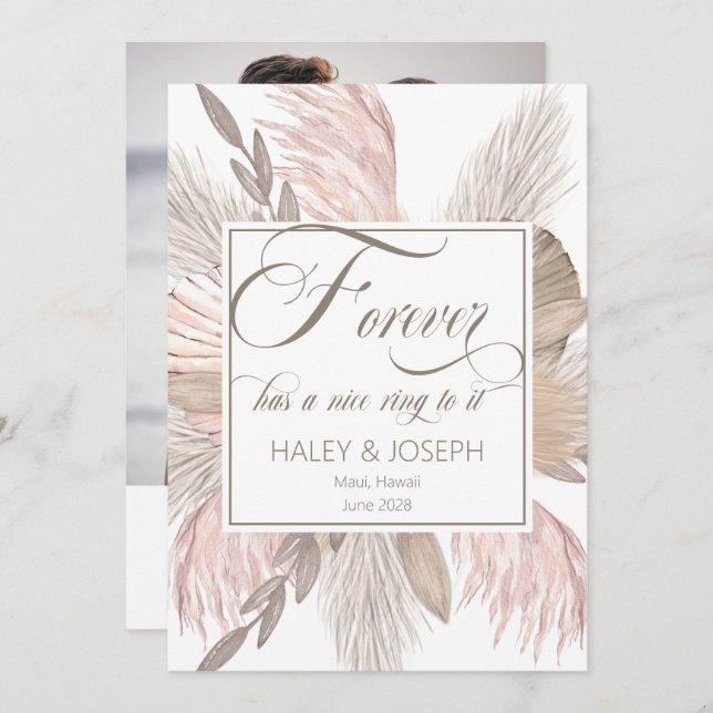 Anúncio O Forever Tem Um Bom Anel No Noivado De Fotografia (Frente/Verso)