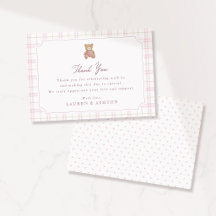 Obrigado pelo Chá de Bebê do Urso de Pelúcia Xadre