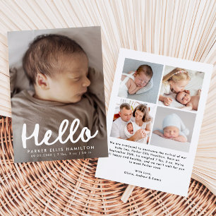 Anúncio Olá, Foto Collage Birth, Modern Manuscrito
