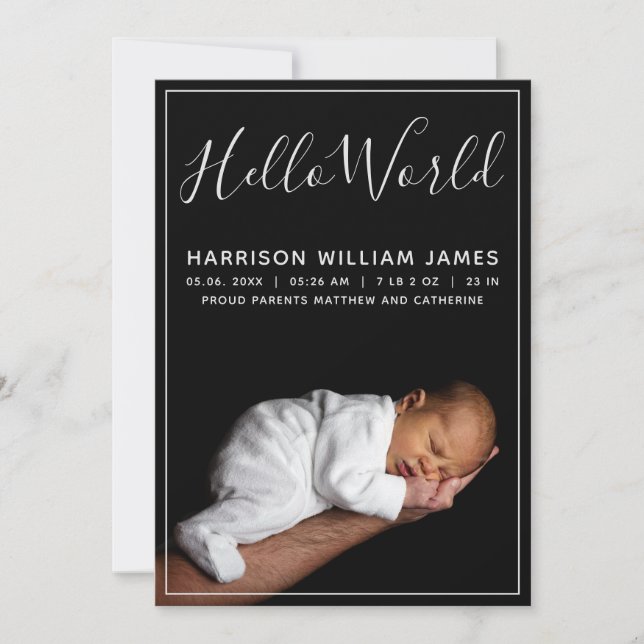 Anúncio Olá Mundo Foto Bebê Nascimento (Frente)