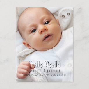 Anúncio Olá! nascimento Annoucement do mundo