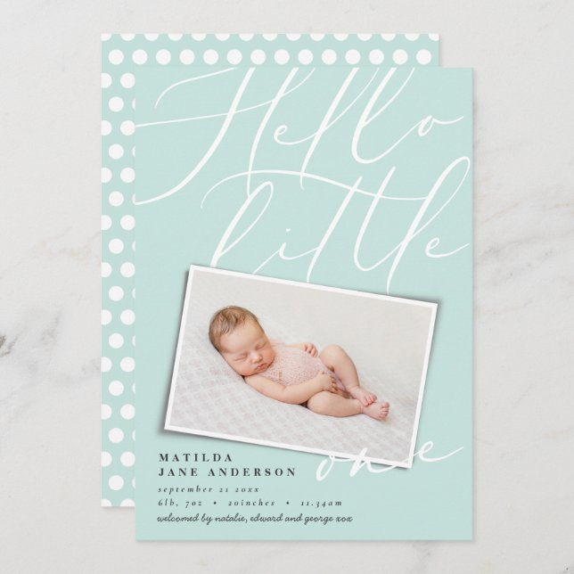 Anúncio Olá, pequena foto moderna do 1 aqua (Frente/Verso)