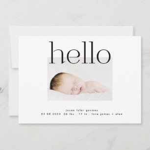 Anúncio olá   preto e branco, moderno e simples minimalist